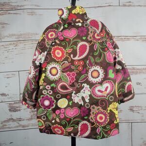 Hanna Andersson Winter Coat Brown Floral Paisley Size 100 = 4T